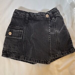 Black Denim Mini Skort